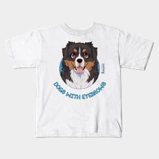 Dogs with Eyebrows - Bernese Mountain Dog Kids T-Shirt